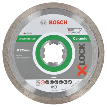 Bosch Prof X-Lock Diamantdoorslijpschijf Keramiek 125x22,23x1,6x7mm 1st 3 Bosch Prof X-Lock Diamantdoorslijpschijf Keramiek 125x22,23x1,6x7mm 1st