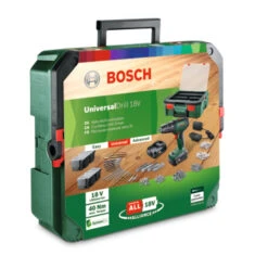 Bosch 18V Accuboormachine UniversalDrill Systeembox Met 241 Accessoires (incl. 2 Accu's 1.5Ah + Lader) -Bosch Bosch 123 240